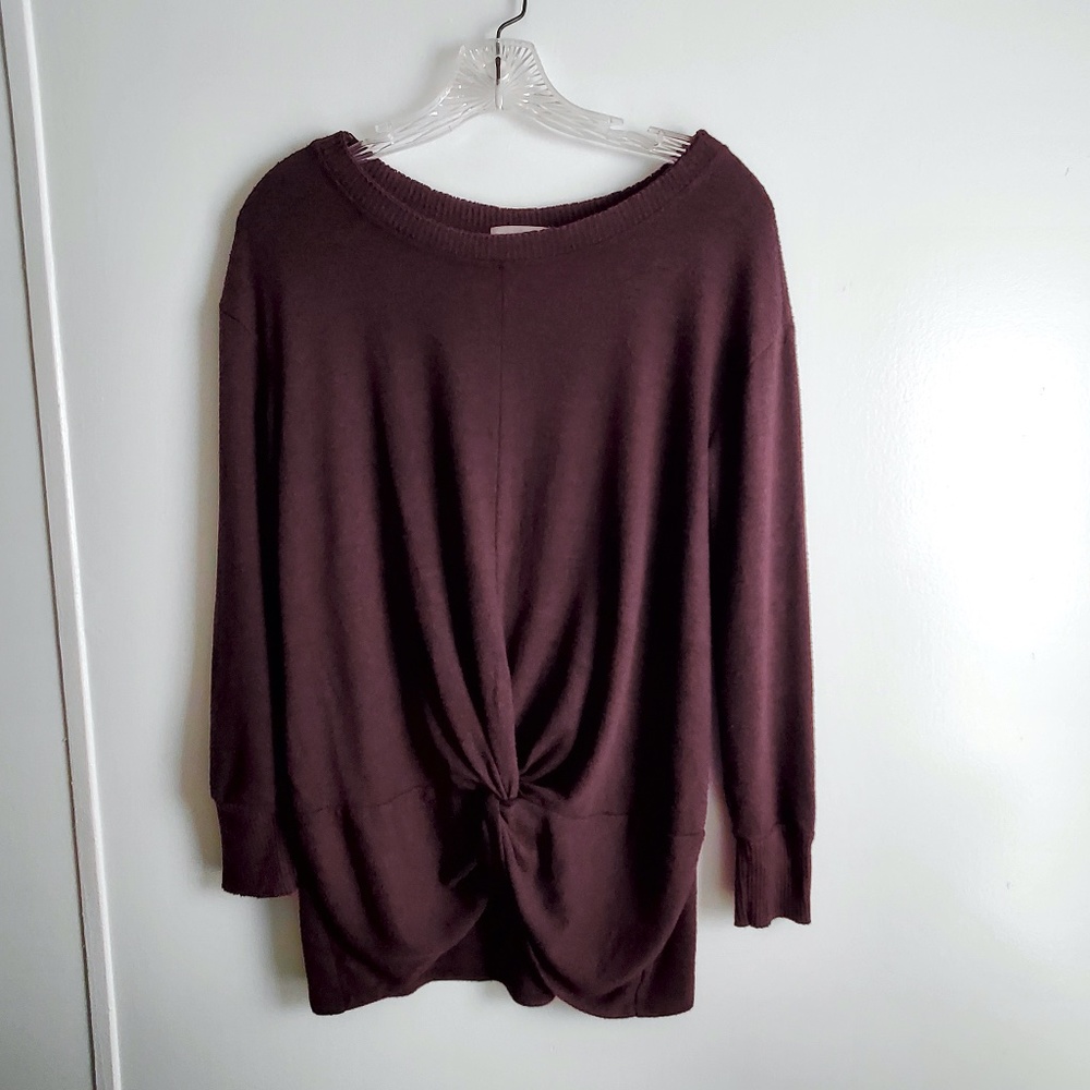 Belle Sky Women Light Burgundy Long Sleeve Sweater